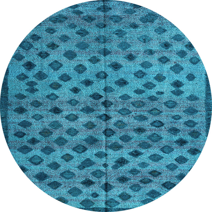 Round Machine Washable Abstract Light Blue Modern Rug, wshabs4353lblu