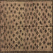 Square Machine Washable Abstract Brown Modern Rug, wshabs4353brn