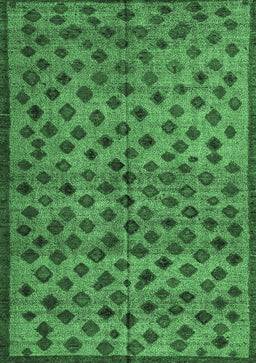 Abstract Emerald Green Modern Rug, abs4353emgrn