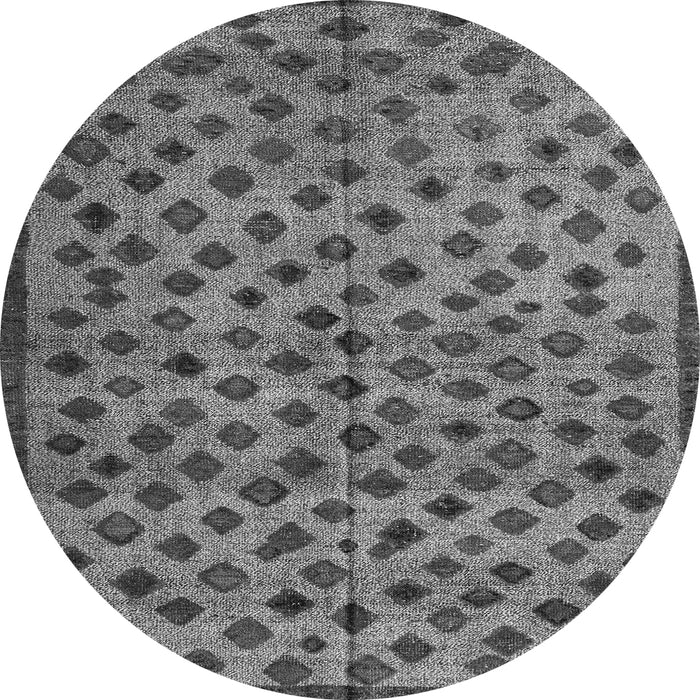 Round Abstract Gray Modern Rug, abs4353gry