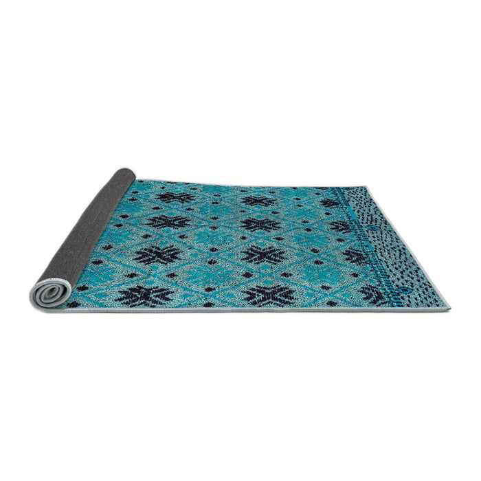 Sideview of Abstract Blue Oriental Rug, abs4354