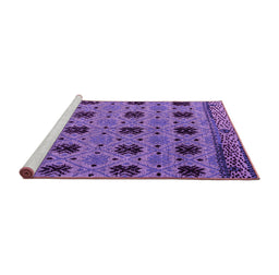 Sideview of Machine Washable Oriental Pink Modern Rug, wshabs4354pnk