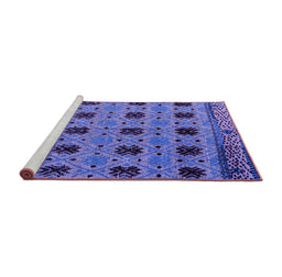 Sideview of Machine Washable Oriental Purple Modern Area Rugs, wshabs4354pur