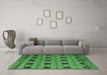 Machine Washable Oriental Emerald Green Modern Area Rugs in a Living Room,, wshabs4354emgrn