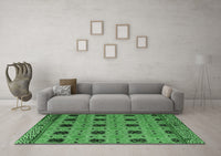 Machine Washable Oriental Emerald Green Modern Rug, wshabs4354emgrn