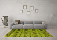 Machine Washable Oriental Yellow Modern Rug, wshabs4354yw