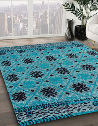 Abstract Blue Oriental Rug, abs4354