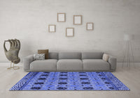 Machine Washable Oriental Blue Modern Rug, wshabs4354blu