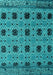 Machine Washable Oriental Turquoise Modern Area Rugs, wshabs4354turq