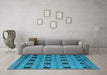 Machine Washable Oriental Light Blue Modern Rug in a Living Room, wshabs4354lblu