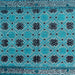 Square Machine Washable Abstract Diamond Blue Rug, wshabs4354