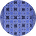 Round Oriental Blue Modern Rug, abs4354blu