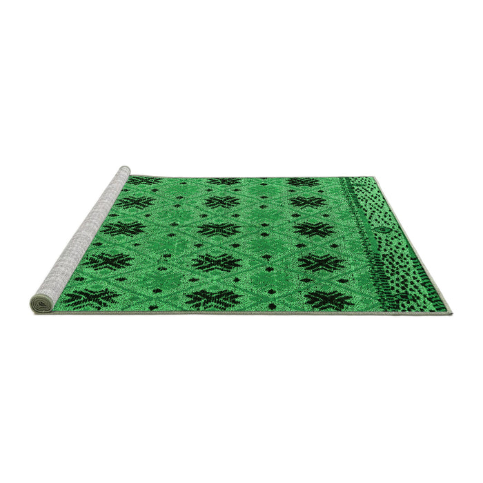 Sideview of Machine Washable Oriental Green Modern Area Rugs, wshabs4354grn