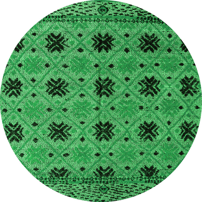 Round Oriental Green Modern Rug, abs4354grn
