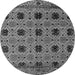 Round Oriental Gray Modern Rug, abs4354gry