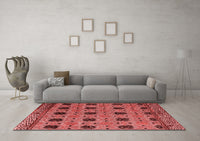 Machine Washable Oriental Red Modern Rug, wshabs4354red