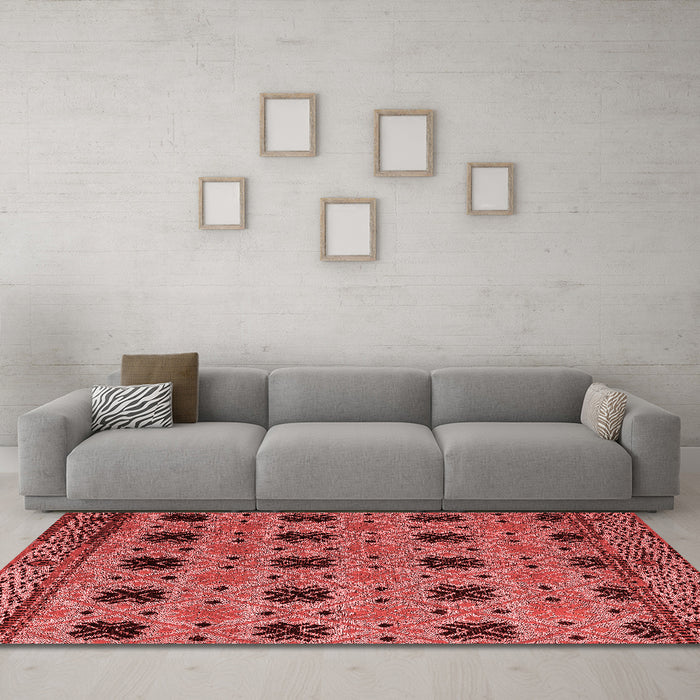 Modern Red Washable Rugs