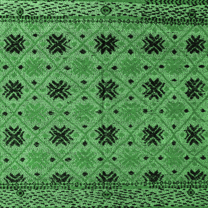 Square Machine Washable Oriental Emerald Green Modern Area Rugs, wshabs4354emgrn