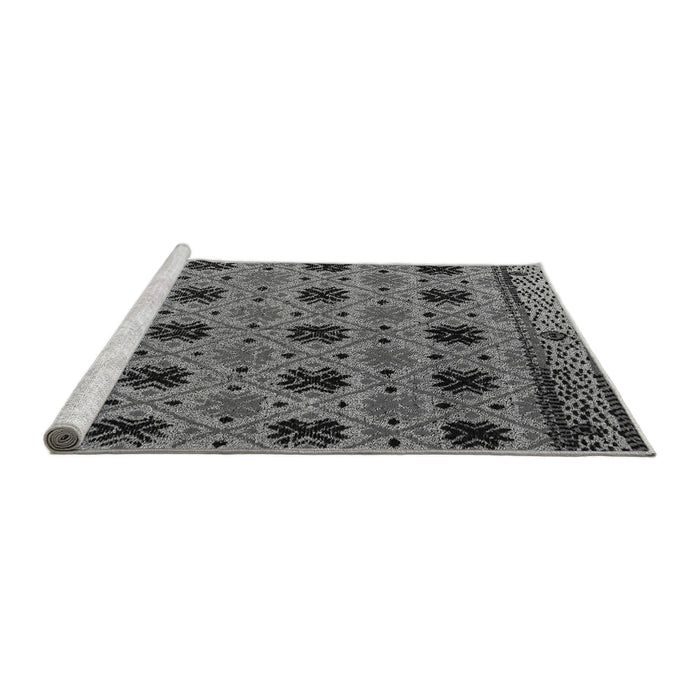 Sideview of Machine Washable Oriental Gray Modern Rug, wshabs4354gry