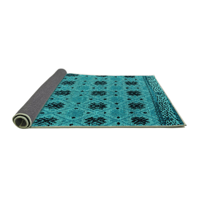 Sideview of Oriental Turquoise Modern Rug, abs4354turq