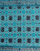 Machine Washable Abstract Diamond Blue Rug, wshabs4354