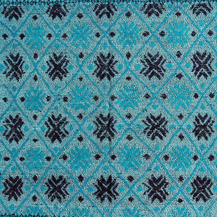Machine Washable Abstract Diamond Blue Rug, wshabs4354