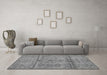 Machine Washable Oriental Gray Modern Rug in a Living Room,, wshabs4355gry