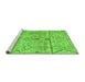 Sideview of Machine Washable Oriental Green Modern Area Rugs, wshabs4355grn