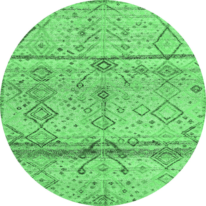 Round Oriental Emerald Green Modern Rug, abs4355emgrn