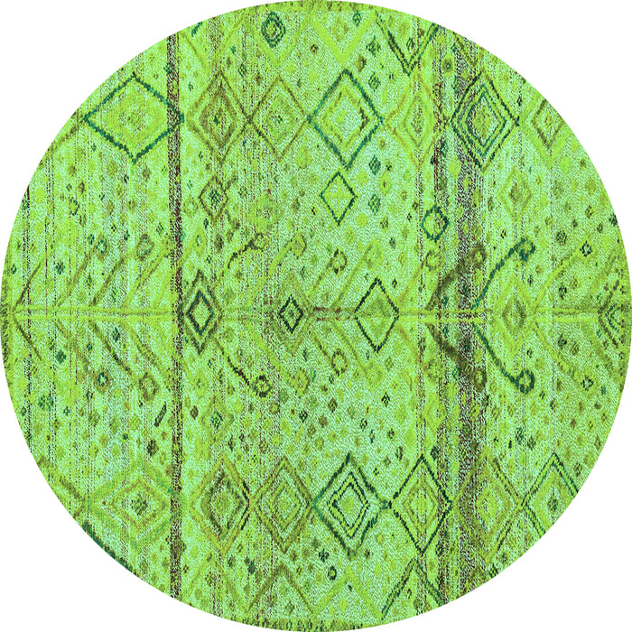 Round Machine Washable Oriental Turquoise Modern Area Rugs, wshabs4355turq
