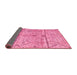 Sideview of Oriental Pink Modern Rug, abs4355pnk