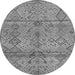 Round Oriental Gray Modern Rug, abs4355gry