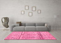 Machine Washable Oriental Pink Modern Rug, wshabs4355pnk