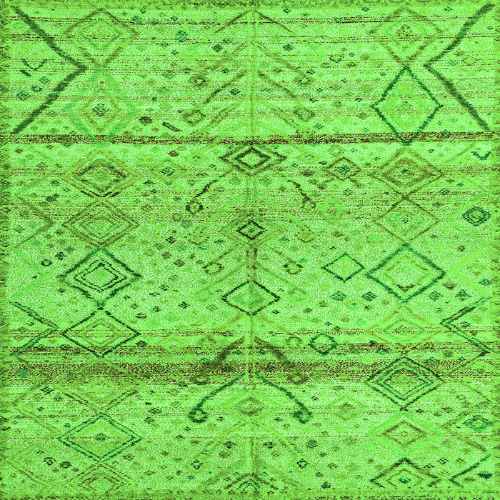 Square Machine Washable Oriental Green Modern Area Rugs, wshabs4355grn
