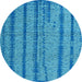 Round Oriental Light Blue Modern Rug, abs4356lblu