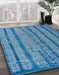 Machine Washable Abstract Blue Rug in a Family Room, wshabs4356