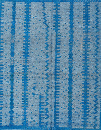 Machine Washable Abstract Blue Rug, wshabs4356