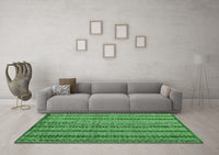 Machine Washable Oriental Emerald Green Modern Rug, wshabs4356emgrn