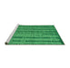 Sideview of Machine Washable Oriental Green Modern Area Rugs, wshabs4356grn