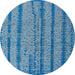 Round Machine Washable Abstract Blue Rug, wshabs4356