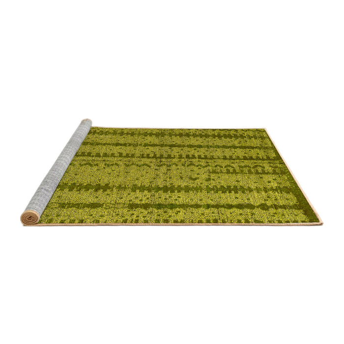 Sideview of Machine Washable Oriental Yellow Modern Rug, wshabs4356yw