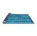 Sideview of Oriental Light Blue Modern Rug, abs4356lblu