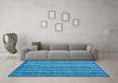 Machine Washable Oriental Light Blue Modern Rug in a Living Room, wshabs4356lblu