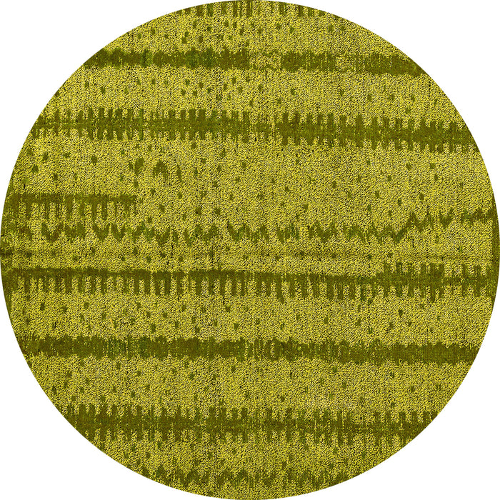 Round Oriental Yellow Modern Rug, abs4356yw