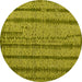 Round Oriental Yellow Modern Rug, abs4356yw