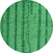 Round Oriental Green Modern Rug, abs4356grn