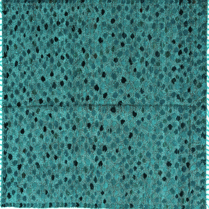 Square Machine Washable Oriental Turquoise Modern Area Rugs, wshabs4357turq