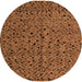 Round Oriental Orange Modern Rug, abs4357org