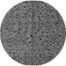 Round Machine Washable Oriental Gray Modern Rug, wshabs4357gry