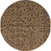 Round Oriental Brown Modern Rug, abs4357brn